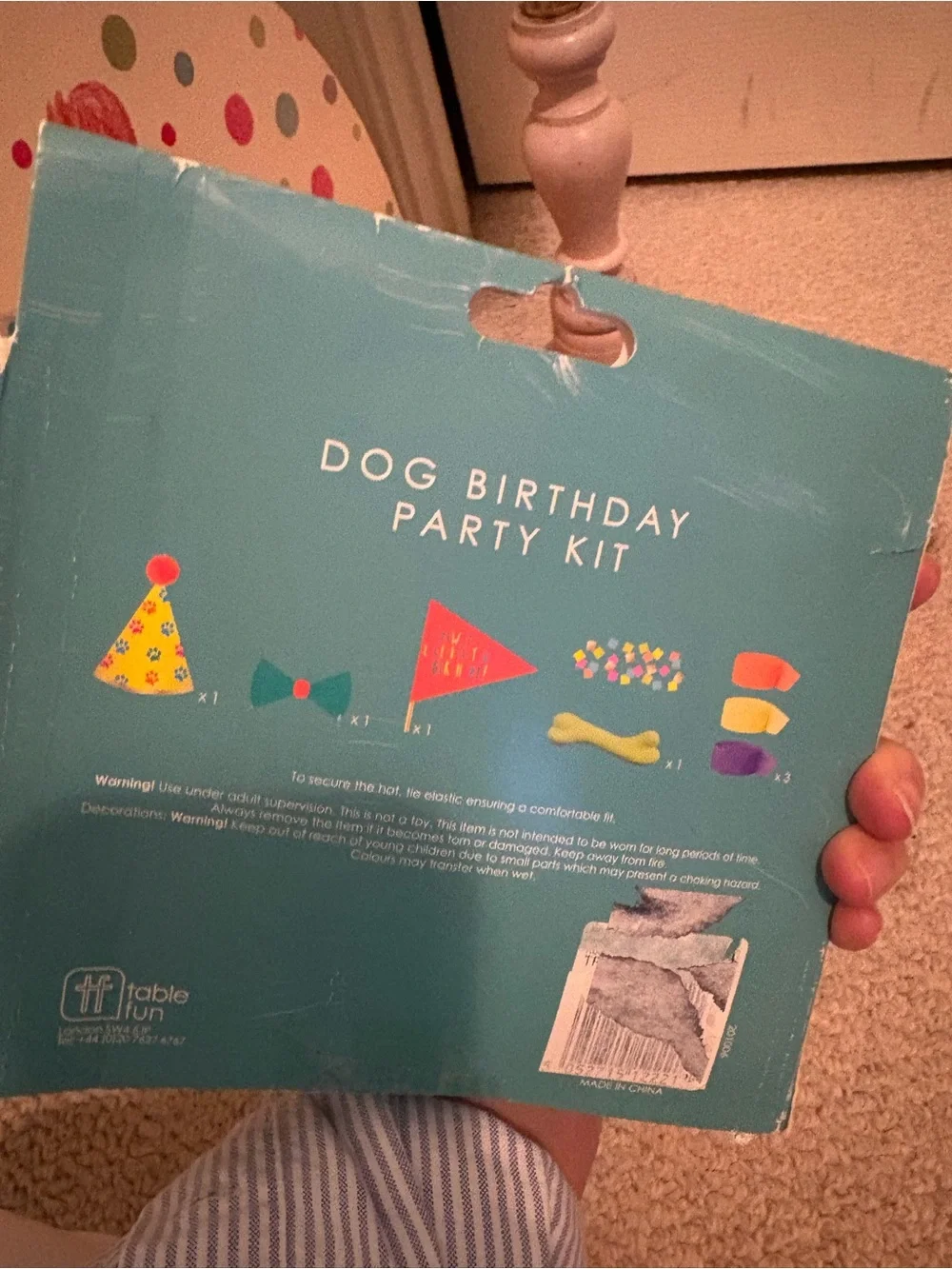 Table Fun Dog Birthday Party Kit - new ** box mashed due to travel